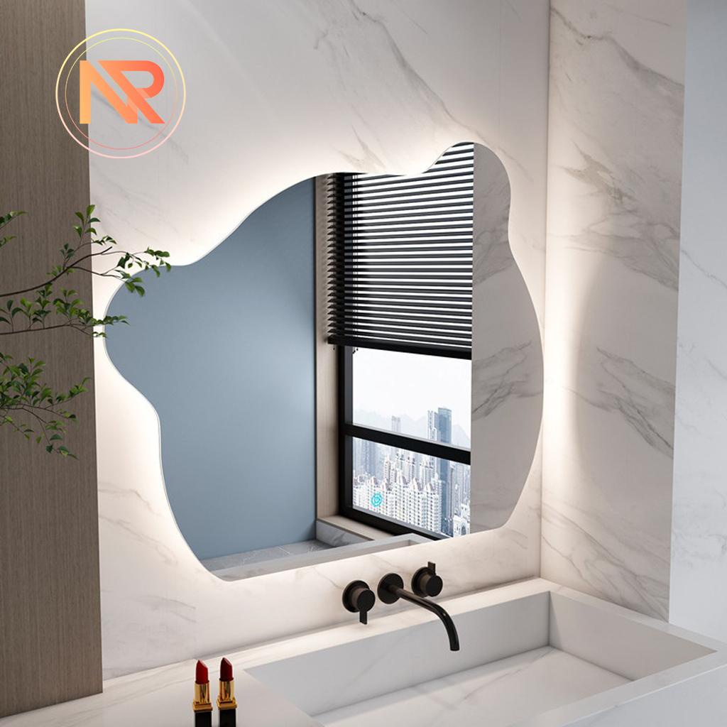 Gương Gấu Treo Phòng Tắm, Bàn Trang Điểm Led Cảm Ứng Nhiều Màu 60x70cm 65x85cm