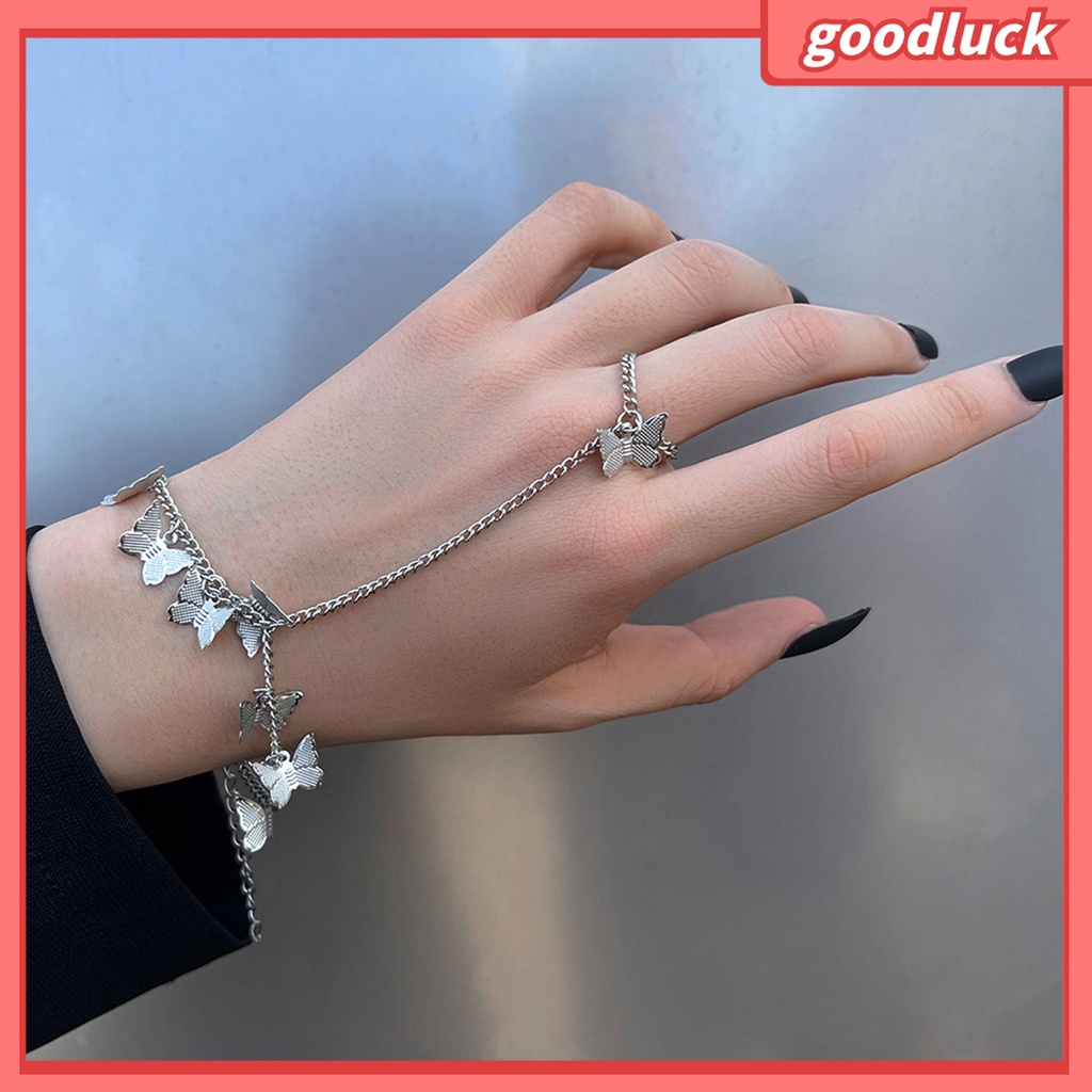 Vòng Tay Kết Hợp Nhẫn Bằng Thép Không Gỉ Hình Thú Retro Cho Nữ