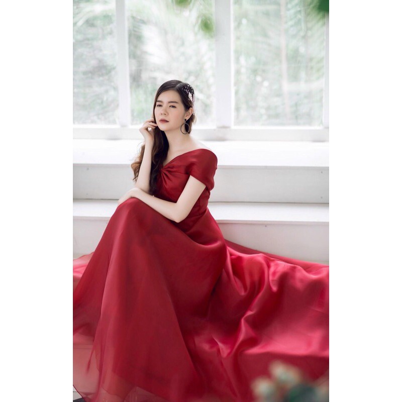 ĐẦM BẸT NƠ VAI XINH XẮN DÀI THƯỚT THA ( ảnh thật 1000% )