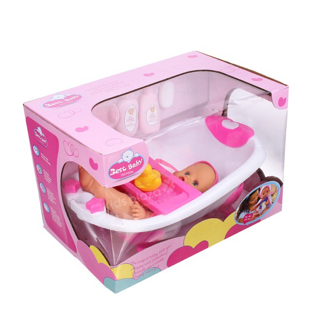 - Đồ chơi Baby doll - búp bê em bé và chậu tắm cỡ lớn