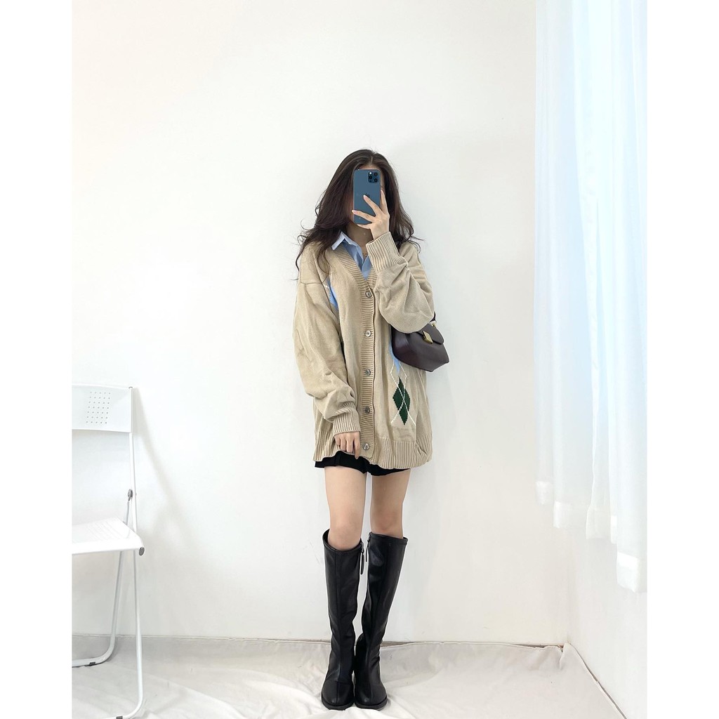 (FREESHIP) áo cardigan gấu ngực trái miho.house