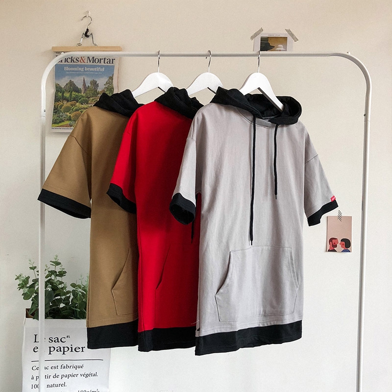 Áo hoodie tay ngắn năng động thời trang trẻ trung cá tính dành cho nam | BigBuy360 - bigbuy360.vn