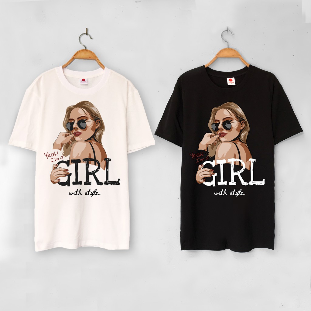 Áo Phông Cotton Unisex Hoạ Tiết GIRL 1211
