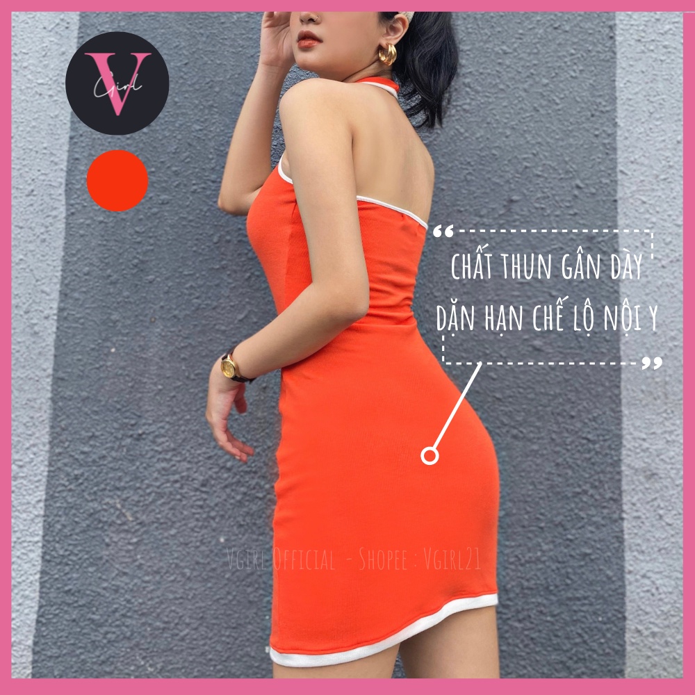 Đầm Body thể thao Nữ VGIRL Hai dây cổ tròn hở lưng