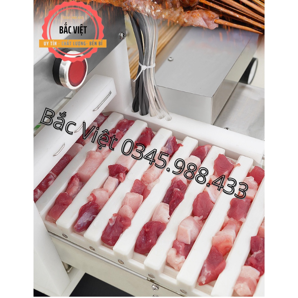 Máy xiên thịt , xúc xích tự động - máy xiên que thịt nướng, hải sản đa năng - Bảo hành 12 tháng