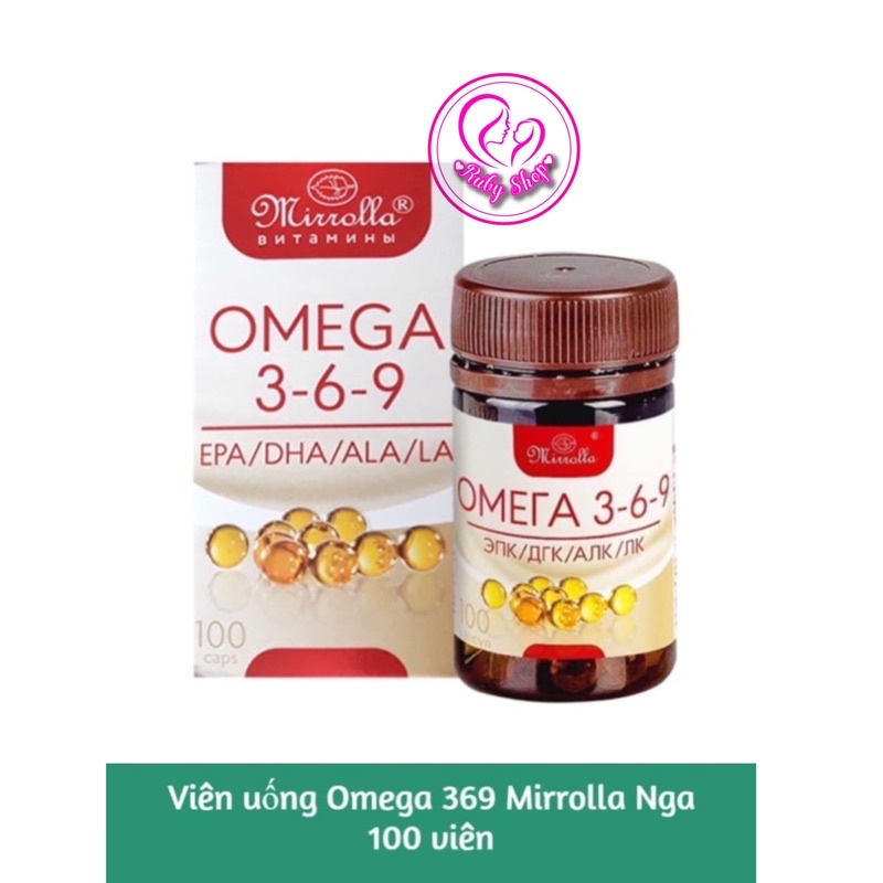 Viên uống Omega 3-6-9 Mirrolla của Nga hộp 100 viên