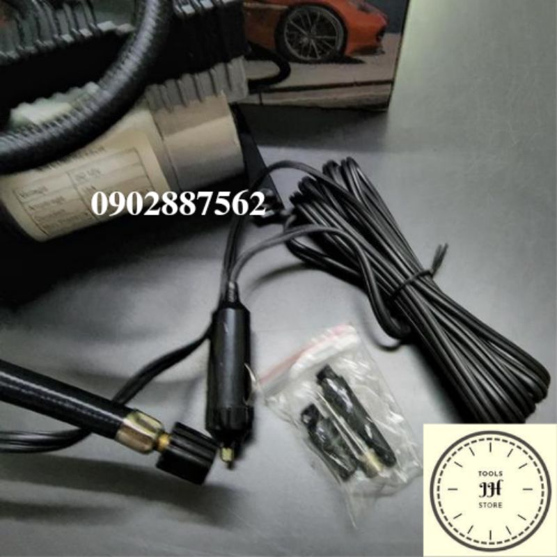Máy bơm hơi mini 12V Air Compressor - Bơm bóng, lốp ô tô, xe đạp, xe máy Máy bơm hơi mini 12V Air Compressor