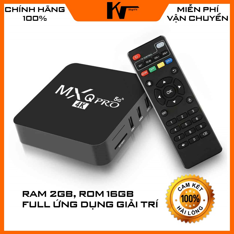 Đầu Tivi Box MXQ Pro 4K phiên bản 2020, Ram 2GB, Bộ nhớ trong 16GB, Full ứng dụng