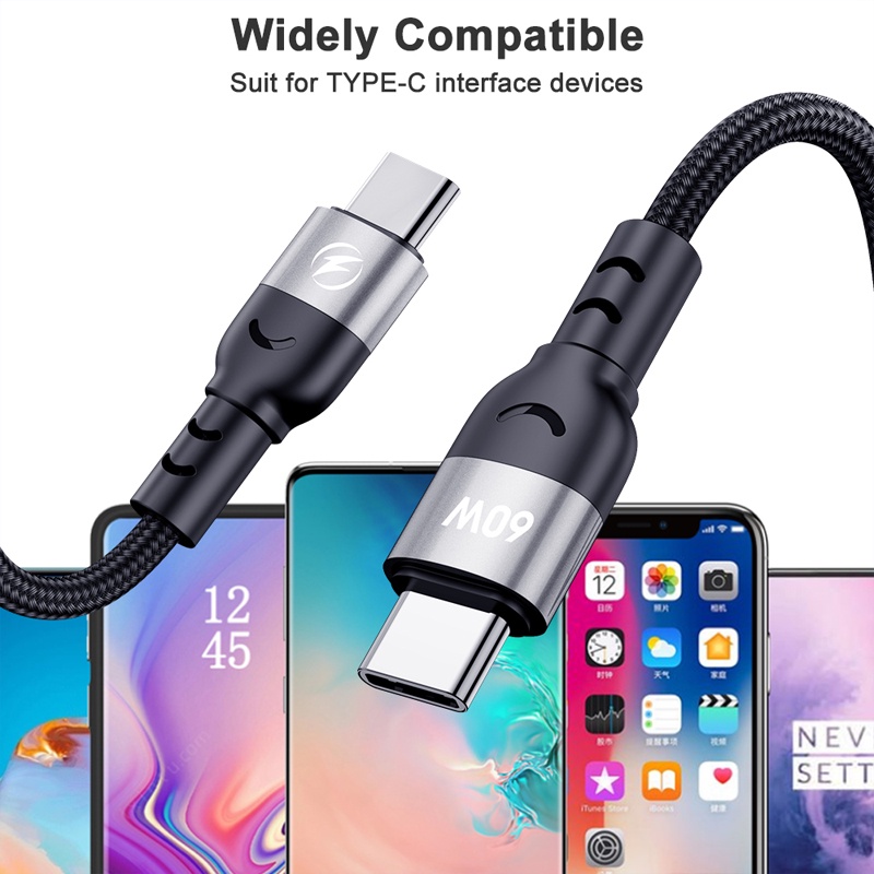 Cáp sạc nhanh ANKNDO PD 60W 3M cổng USB C cho điện thoại samsung