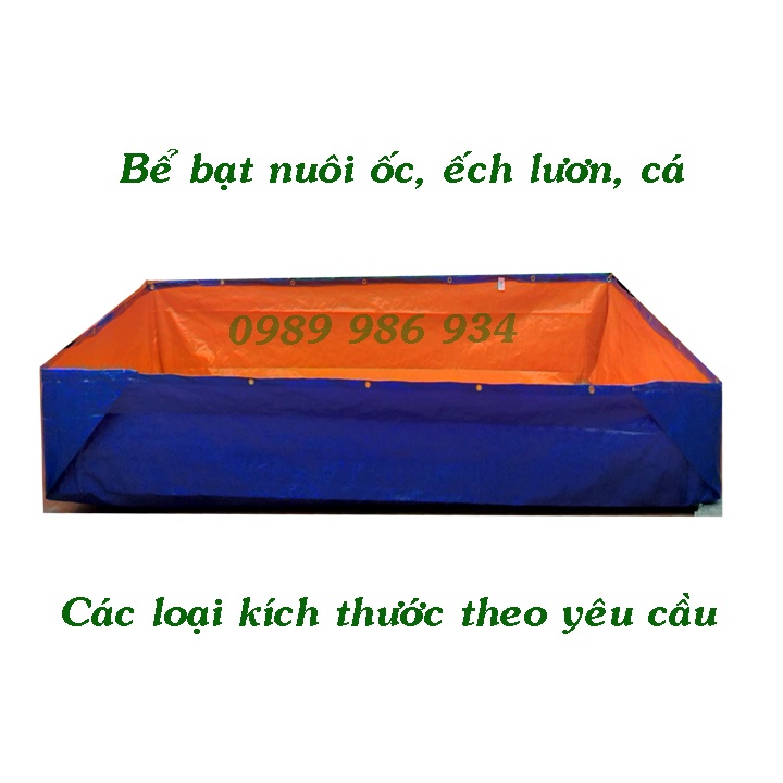 Bể bạt nuôi lươn ốc kích thước 2m x 1m x 1m loại bạt 2 da dày