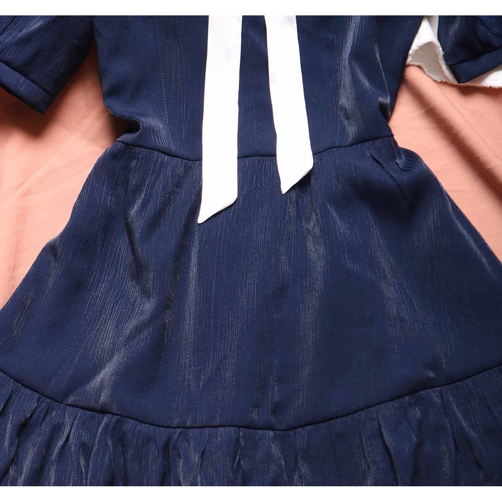 Đầm xanh đen công sở chất liệu organza cao cấp mềm mát | BigBuy360 - bigbuy360.vn