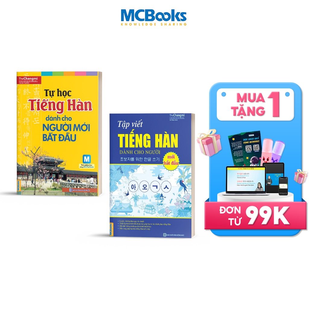 Sách - Combo Tự Học Tiếng Hàn Cho Người Mới Bắt Đầu Và Tập Viết Tiếng Hàn