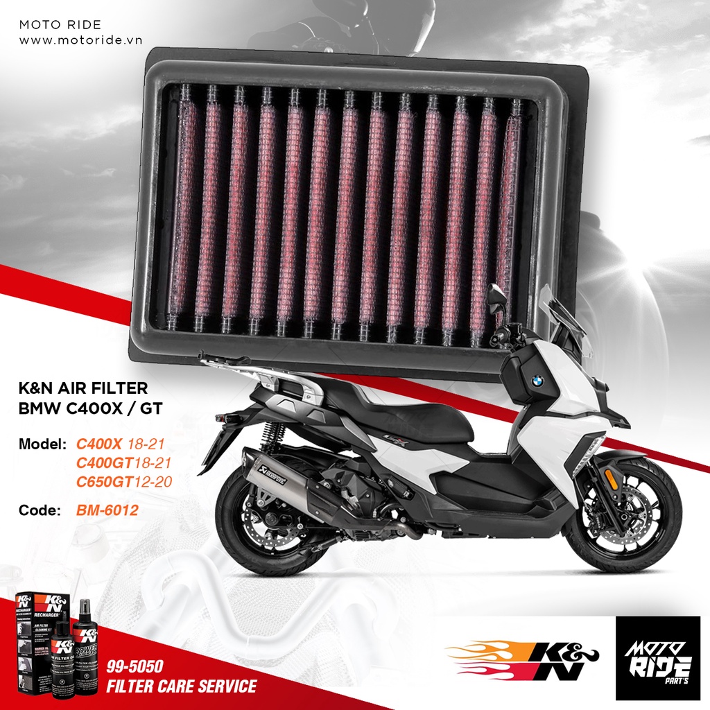 K&amp;N BM-6012 LỌC GIÓ CHO BMW C400X / C400GT / C650GT
