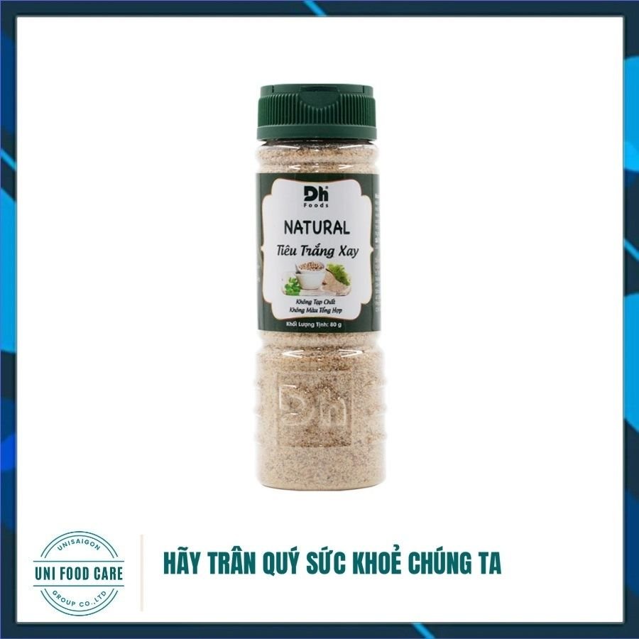 [ COMBO 2 HŨ] NATURAL Tiêu Trắng Xay 45gr Dh Foods gia vị tự nhiên lên có trong căn bếp