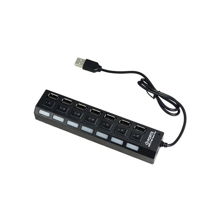 Bộ chia cổng USB - Hub USB 7p ổ điện có công tắc