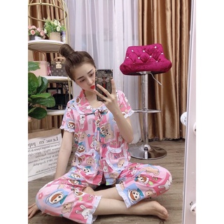Bộ lụa tiểu thư bèo nơ xinh