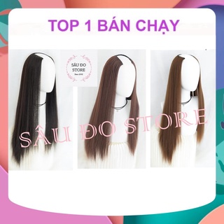 [HÀNG CAO CẤP] KẸP TÓC GIẢ NỬA ĐẦU U THẲNG DÀI 55-60CM MẪU MỚI LƯỚI HOA
