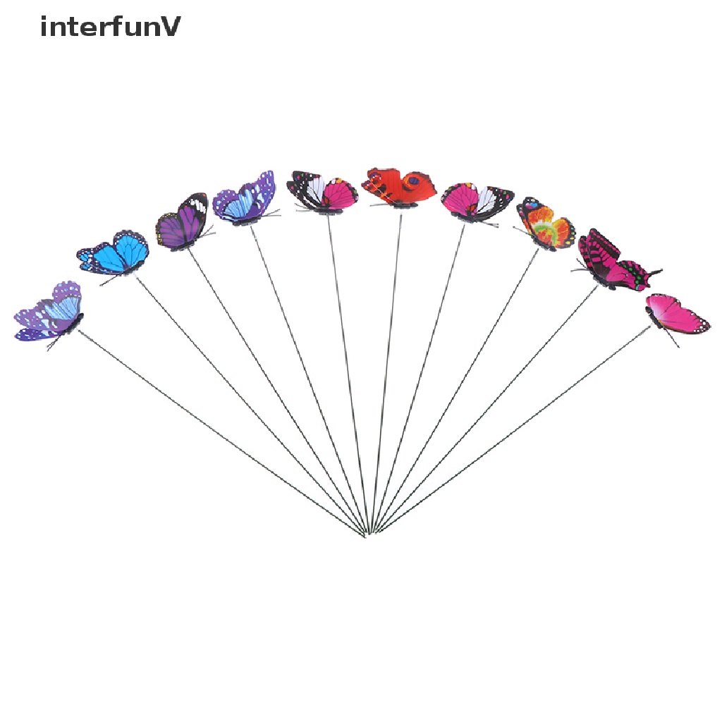 Set 10 Chậu Hoa Hình Bướm Nhiều Màu Trang Trí Sân Vườn