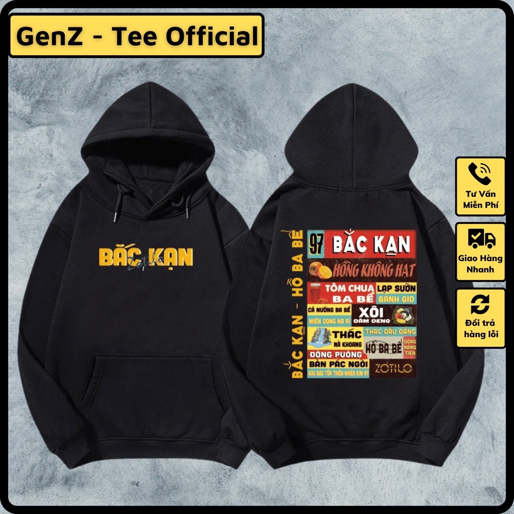 Áo Hoodie Nỉ Local Brand Tỉnh Bắc Kạn, Áo Hoodie 63 Tỉnh Thành Nam Nữ Form Rộng Unisex Genz Cá Tính