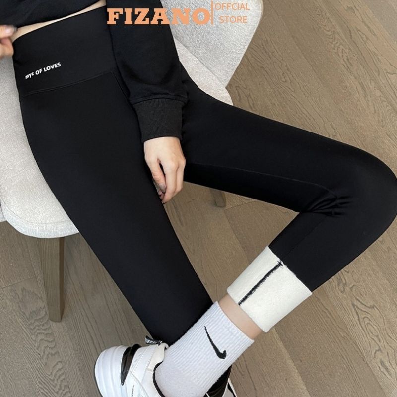 Quần legging nữ cạp cao giữ nhiệt gen bụng chất thun co dãn đàn hồi 4 chiều siêu hack dáng FIZANO
