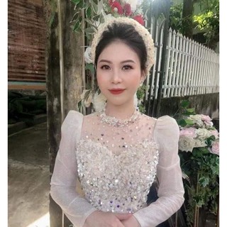 Bộ áo dài cô dâu cao cấp