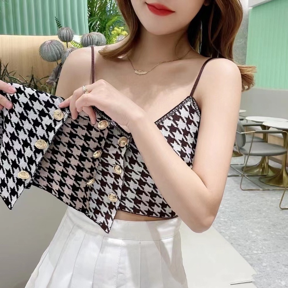 Áo Hai Dây Ngắn Phong Cách Thời Trang Xuân Hè Phong Cách Mới Cho Nữ