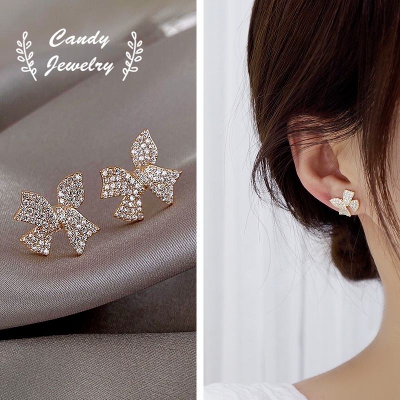 Đôi Bông Tai Hình Chiếc Nơ Thời Trang Hàn Quốc Gợi Cảm Cho Nữ