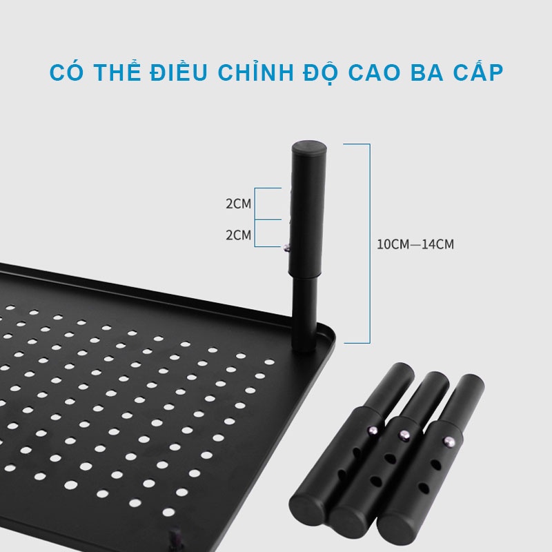 Hiển thị bộ tăng chiều cao Giá đỡ laptop kệ laptop hỗ trợ tản nhiêt 3 mức điều chỉnh độ cao