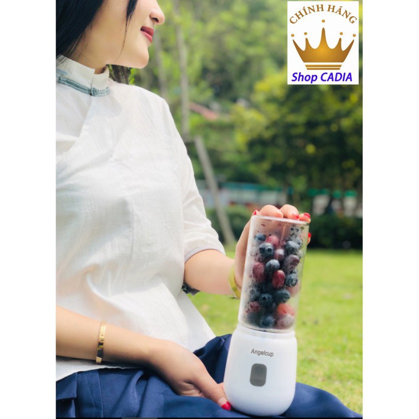 Máy xay sinh tố cầm tay bình thủy tinh 6 lưỡi sạc pin kèm dây sạc