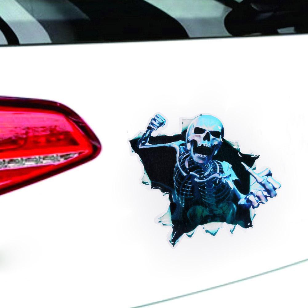 Decal Dán Trang Trí Hình Đầu Lâu 3d Cho Xe Hơi