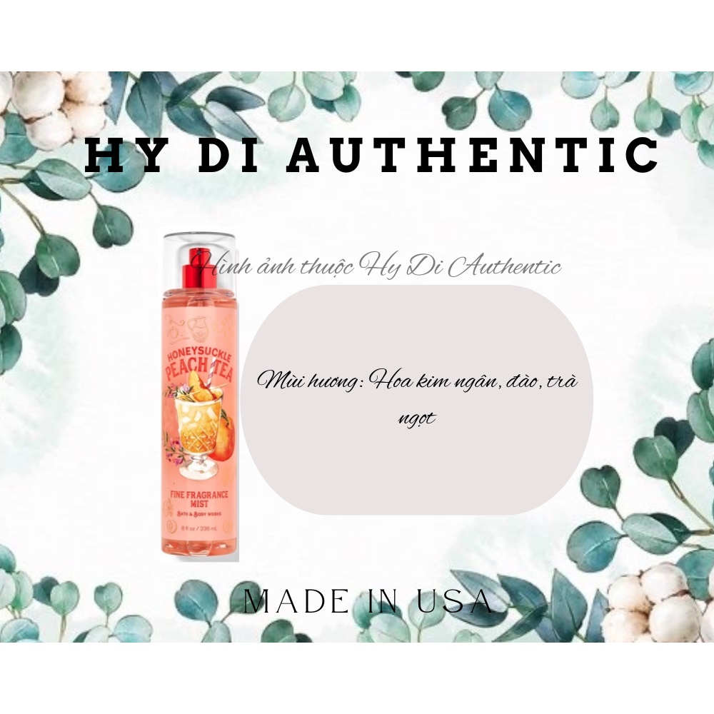 HONEYSUCKLE PEACH TEA - XỊT THƠM DƯỠNG THỂ BATH & BODY WORKS USA