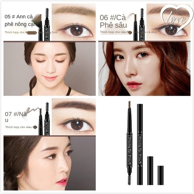 [Hàng mới về] Bút Chì Kẻ Lông Mày Tự Nhiên Lâu Trôi Không Thấm Nước Và Mồ Hôi Tiện Dụng