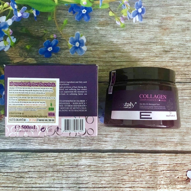Kem hấp ủ phục hồi siêu mượt tóc cao cấp Lusstaly Vitamin Collagen Grape Essence Complex mask 500ml