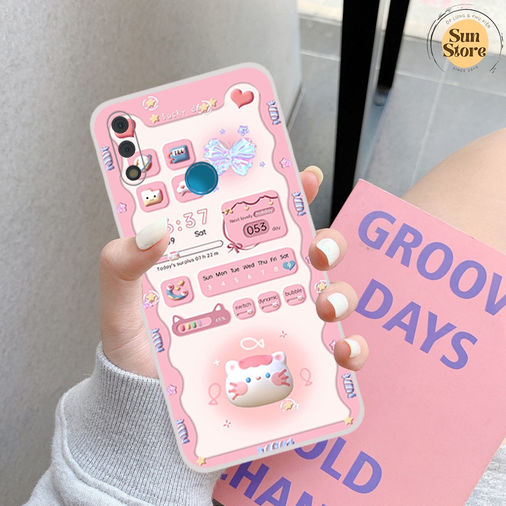 Ốp lưng Vsmart Star 3 - Star 4 hoạ tiết 3D nền kẻ caro, gấu đáng yêu viền dẻo