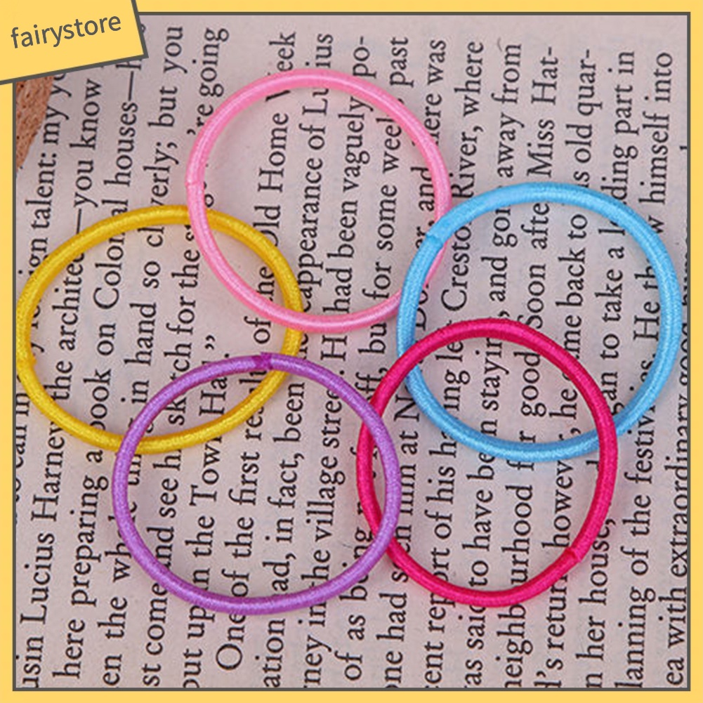 Set 100 Dây Buộc Tóc Co Giãn Nhiều Màu Thời Trang Cho Nữ