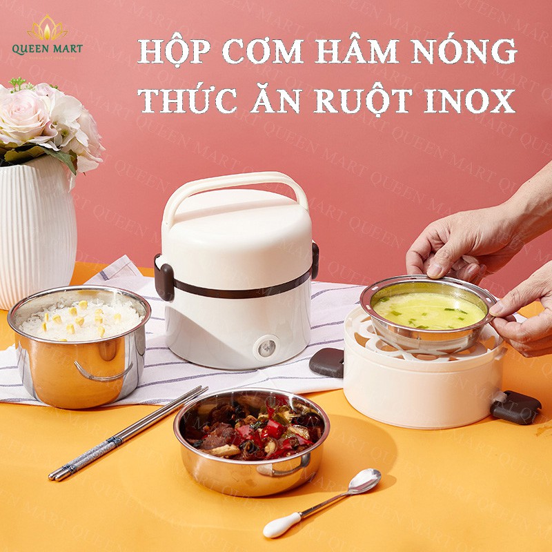 Hộp Cơm Cắm Điện Inox - Hộp Cơm Hâm Nóng 3 Tầng - Làm Nóng Siêu Tốc Loại Cao Cấp – K100