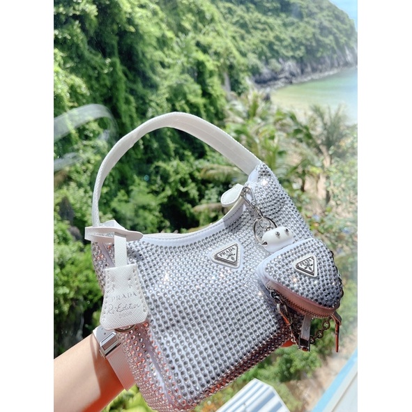 Túi Xách Prada Đá Kèm Bình Trắng Đen  -  By Anh Dinh Phuong