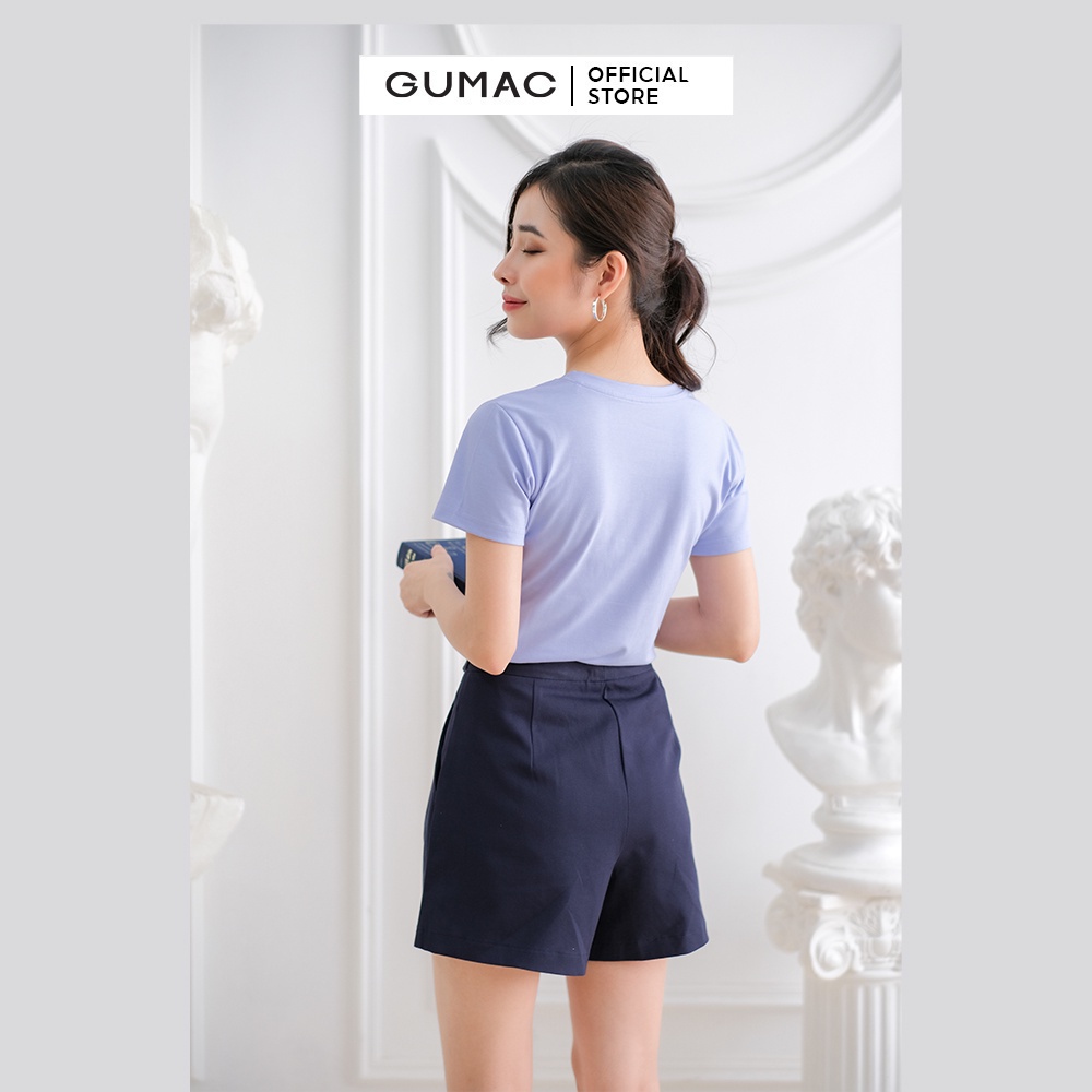 [Mã WABRGUM giảm 10% tối đa 30K đơn 99K] Áo thun nữ cổ tròn GUMAC form basic ôm body cá tính ATC03017