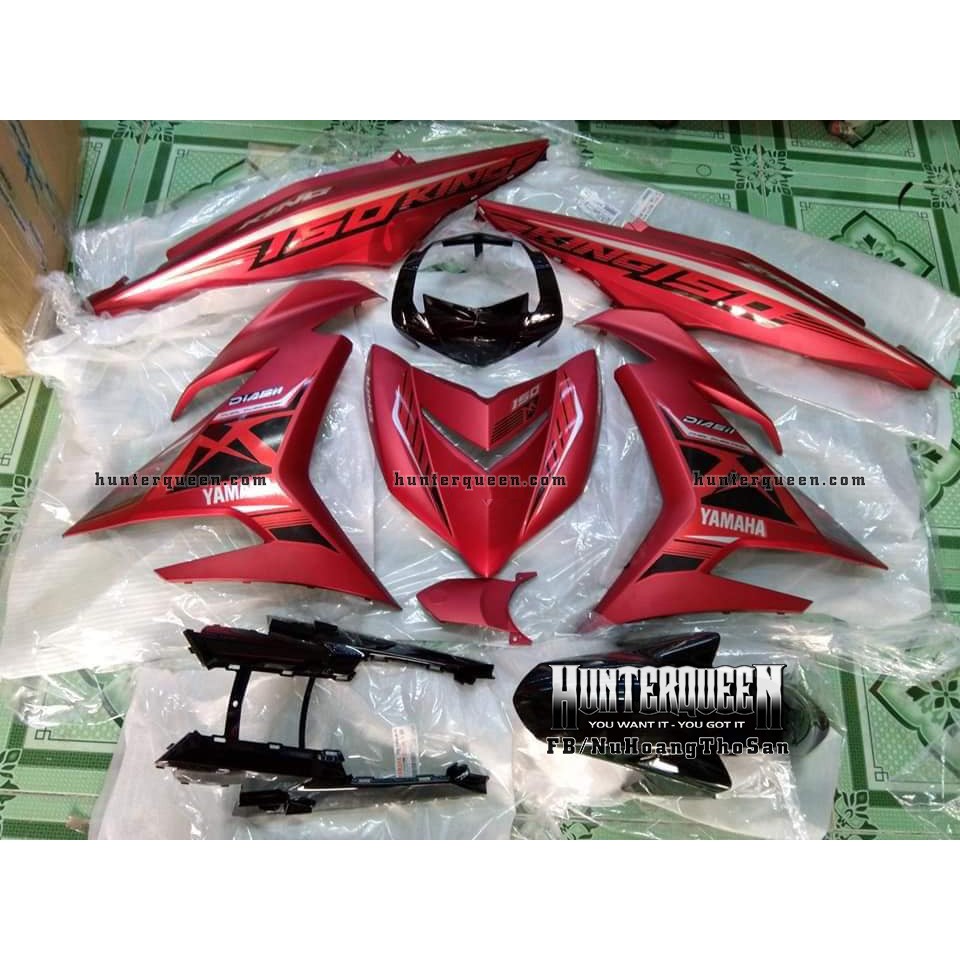 Tem Exciter 150, MX nhọn. Xe đỏ nhám, tem bóng. Chỉnh sửa theo yêu cầu. Sắc nét, bền màu, chống nước