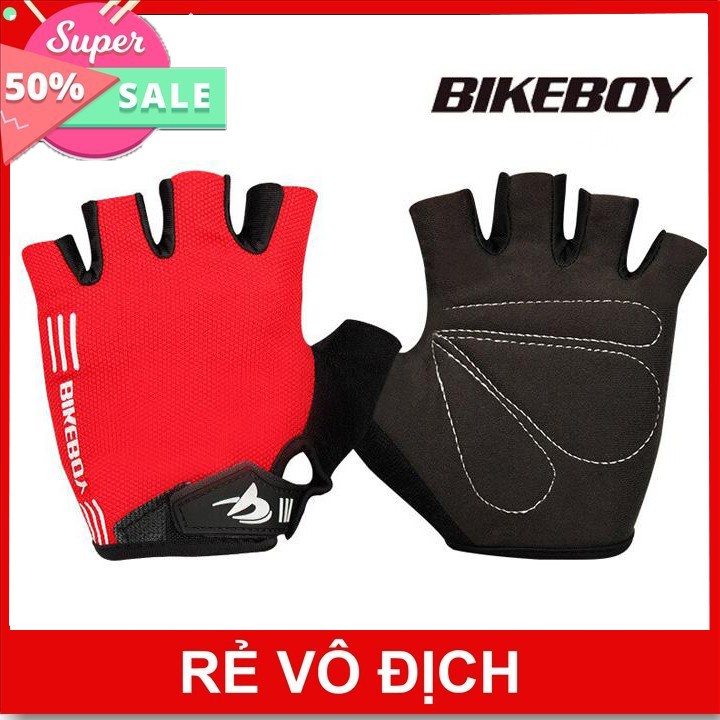 Găng Tay Hở Ngón Bikeboy, Găng Tay Bảo Vệ Đi Xe Đạp Xe Máy Đường Dài