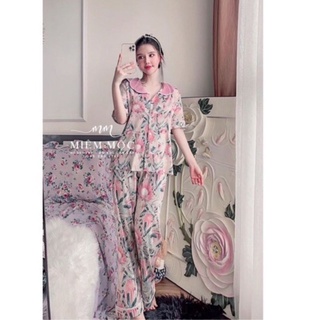 Set pijama họa tiết nhiều mẫu lụa mango
