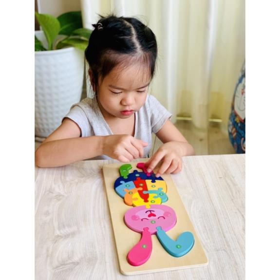Tranh ghép nối số bằng gỗ dập nổi 3D từ 1-10 nhiều chủ đề