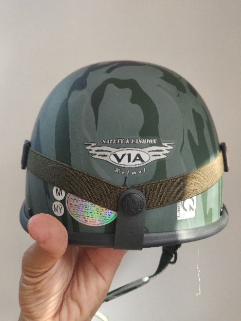 Nón bảo hiểm Camo xanh Via lính Us