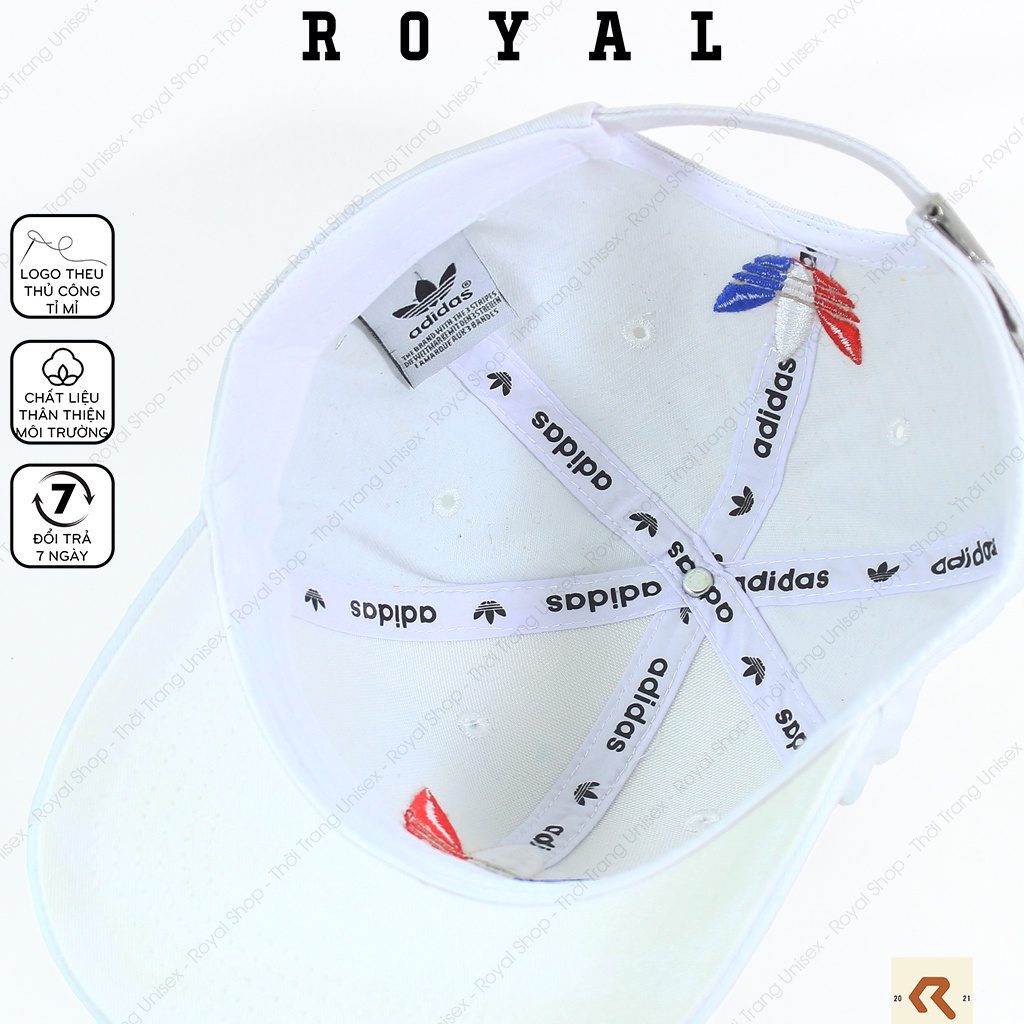 Mũ Lưỡi Trai Nam Nữ add Nón Lưỡi Trai Đen Trắng Vải Kaki Cotton Hàn adidas Nón Kết - Royal Shop