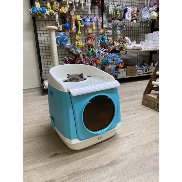 Nhà vệ sinh kín 2 cửa cho mèo Cabin vuông TomCat lắp ráp