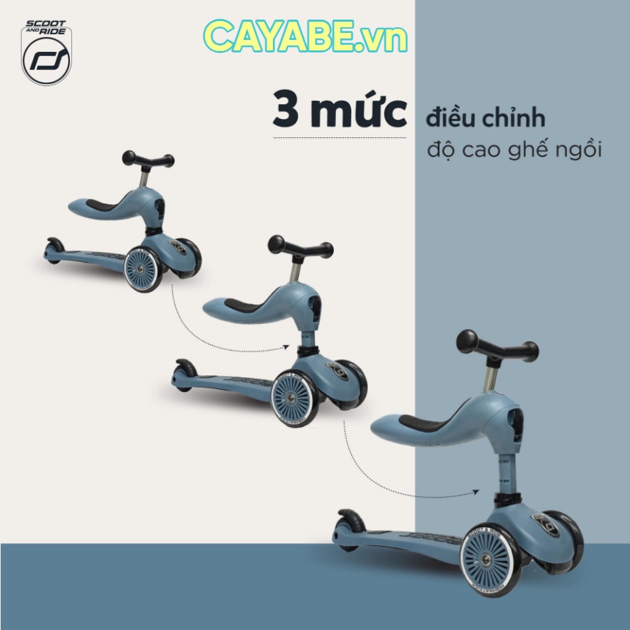 Xe scooter - xe chòi chân cho bé Scoot And Ride Highwaykick 1 chính hãng có ghế ngồi đủ 8 màu (1-5 tuổi)