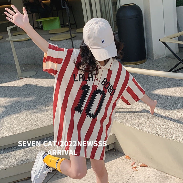 Nước Banniang❄️️Đầm POLO 100% Cotton Thời Trang Mùa Hè Phong Cách Hàn Quốc Mới Cho Bé Gái 2022