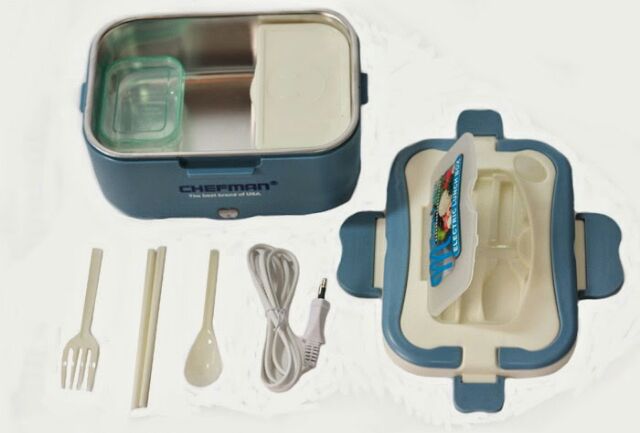 (CHÍNH HÃNG) Hộp ủ cơm hâm nóng cắm điện CHEFMAN (kèm túi đựng+thìa+đũa) | BigBuy360 - bigbuy360.vn
