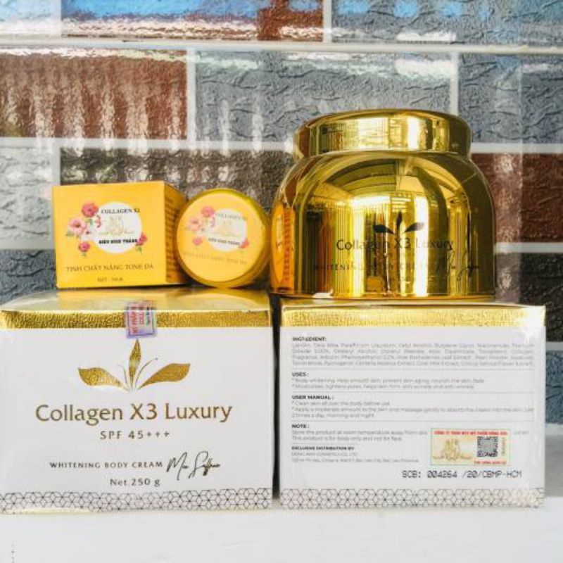 Kem Body Đông Anh Collagen X3 Luxury, Kem Dưỡng Trắng Da Toàn Thân 250g