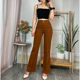 Quần loe cạp cao 2 cúc⚡️ HÀNG LOẠI ĐẸP ⚡️Ống loe, cạp cao,chất dày dặn, mặc lên chân siêu
